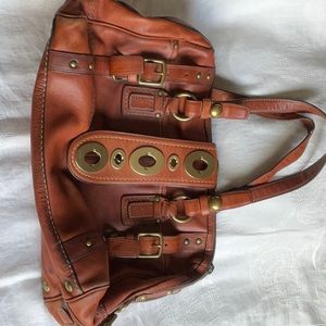 Coach leather purse with brass hardware